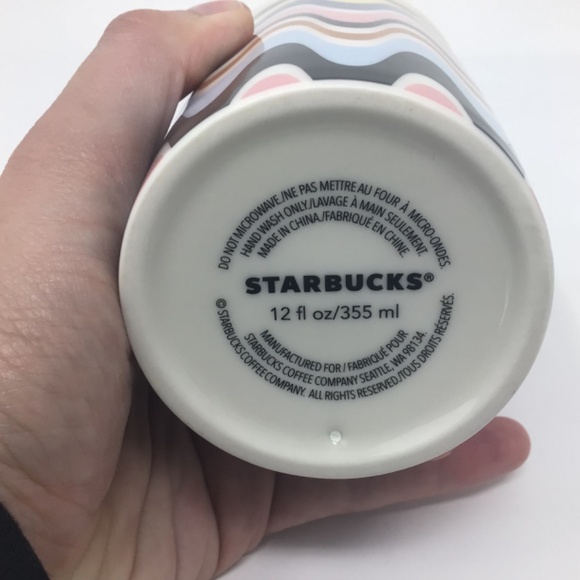Starbucks Wavy Pastel Stripe Ceramic Travel Tumbler 12oz - Picture 4 of 8